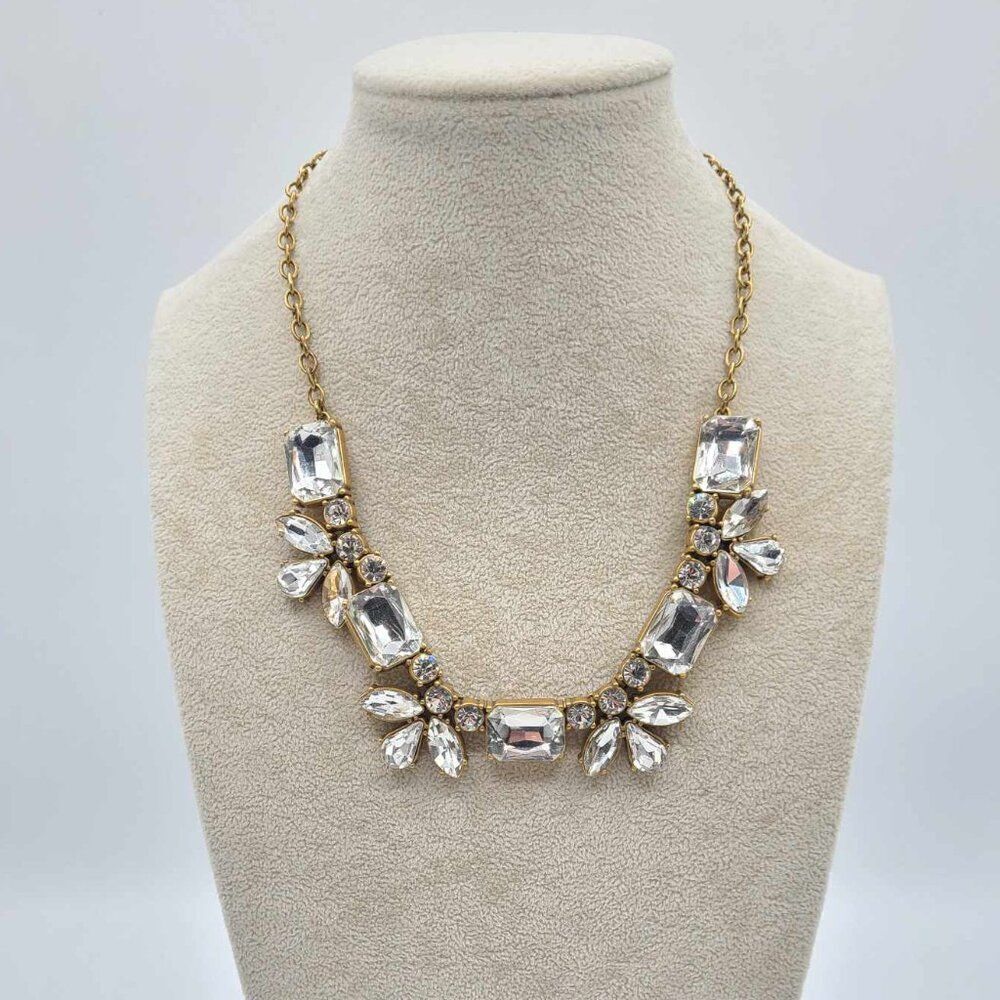 J Crew Rectangle Cluster Clear Crystal Necklace - image 7